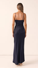 Yasmeen Tie Front Maxi Dress - Navy