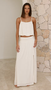 Stacie Maxi Skirt - White