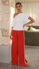 Jaysha Pants - Red/White