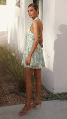 Cerilla Mini Dress - Blue Floral