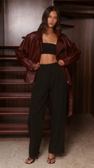 Marzia Tie Waist Jacket - Wine