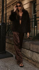 Chantelle Fur Jacket - Chocolate