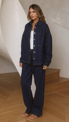 Zina Denim Pants - Dark Blue