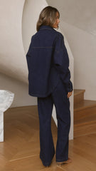 Zina Denim Pants - Dark Blue
