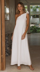 Winnie One Shoulder Maxi Dress - White