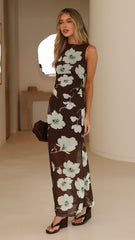 Lea Top - Mocha Blossom