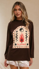 Mia Long Sleeve Tee - Brown