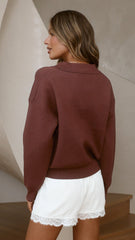 Rylie Collared Sweater - Brown