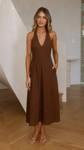 Chandler Midi Dress - Chocolate