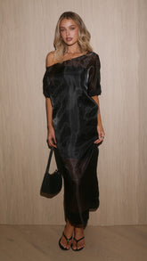 Baelin Sheer Maxi Dress - Black