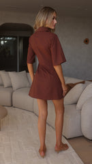 Tish Mini Dress - Chocolate