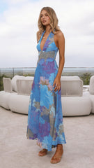 Skye Maxi Dress - Blue Floral