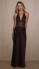 Celia Lace Maxi Dress - Plum