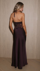 Celia Lace Maxi Dress - Plum
