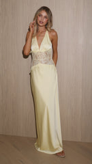 Celia Lace Maxi Dress - Yellow