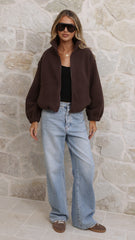 Maisie Teddy Jacket - Chocolate