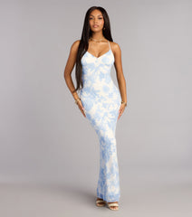 Kassie Beaded Sequin Floral Formal Dress
