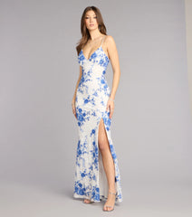 Kara Formal Floral High-Slit Mermaid Dress