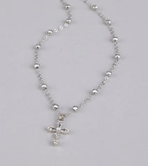 Bless Up Beaded Cross Necklace