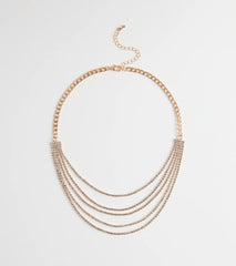 Perfect Girl Layered Rhinestone Necklace