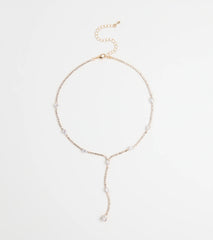 Luxe Aura Cubic Zirconia Lariat Necklace