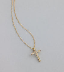 Divine Sparkle Cubic Zirconia Cross Necklace
