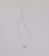 Sweet Trend Bow Pearl Layered Necklace