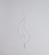 Instant Glam Rhinestone Necklace And Earrings Set