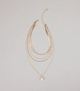 Layered Up Pearl Charm Chain Necklace
