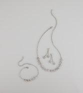 Shine Bloom Rhinestone Floral Jewelry Set