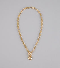 Locked in Love Heart Toggle Necklace