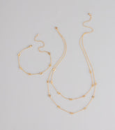 Twice As Chic Layered Necklace And Bracelet Set