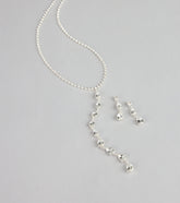 Crystal Drip Necklace And Earrings Set