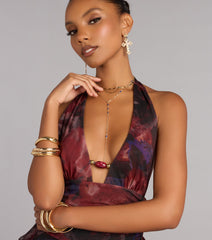 Midnight Details Colored Stone Necklace