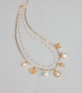 Pearly Keepsakes Layered Charm Necklace