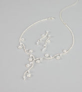 Crystal Vine Necklace And Earring Set