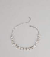 Floral Glow Rhinestone Chain Necklace