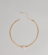 Everyday Detail Rhinestone Heart Pendant Necklace