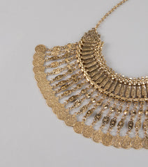 Chic Status Statement Coin Collar Necklace