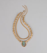 Vibe Check Statement Stone Necklace Set