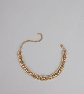 Two Times The Shine Rhinestone Stud Choker