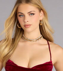 Double Dazzle Rhinestone Choker