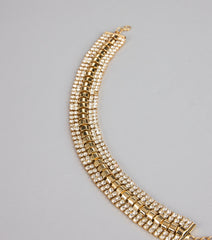 Double Dazzle Rhinestone Choker