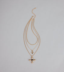 Faithful Layers Cross Charm Necklace