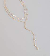 Effortlessly Elevated Pearl Beaded Lariat Necklace