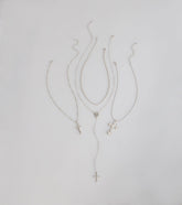 Keep It Layered Cross Charm Necklace Set