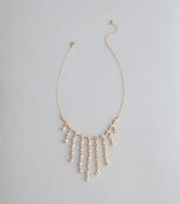 Dripping In Rhinestones Fringe Necklace
