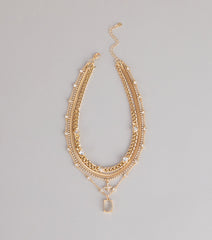 Effortlessly Bold Layered Rhinestone Chain Necklace
