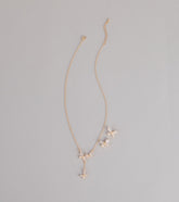 Sweet Shine Rhinestone Butterfly Necklace And Earrings Set