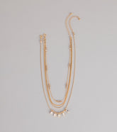Cool Girl Shine Rhinestone Layered Necklace Set